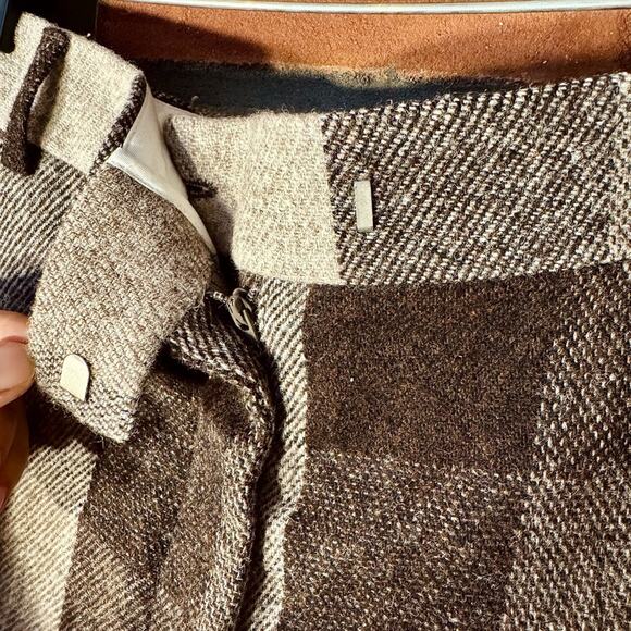 Acne Studios Wool Checkered Trousers Brown and Cream Sz 32 - Picture 5 of 11